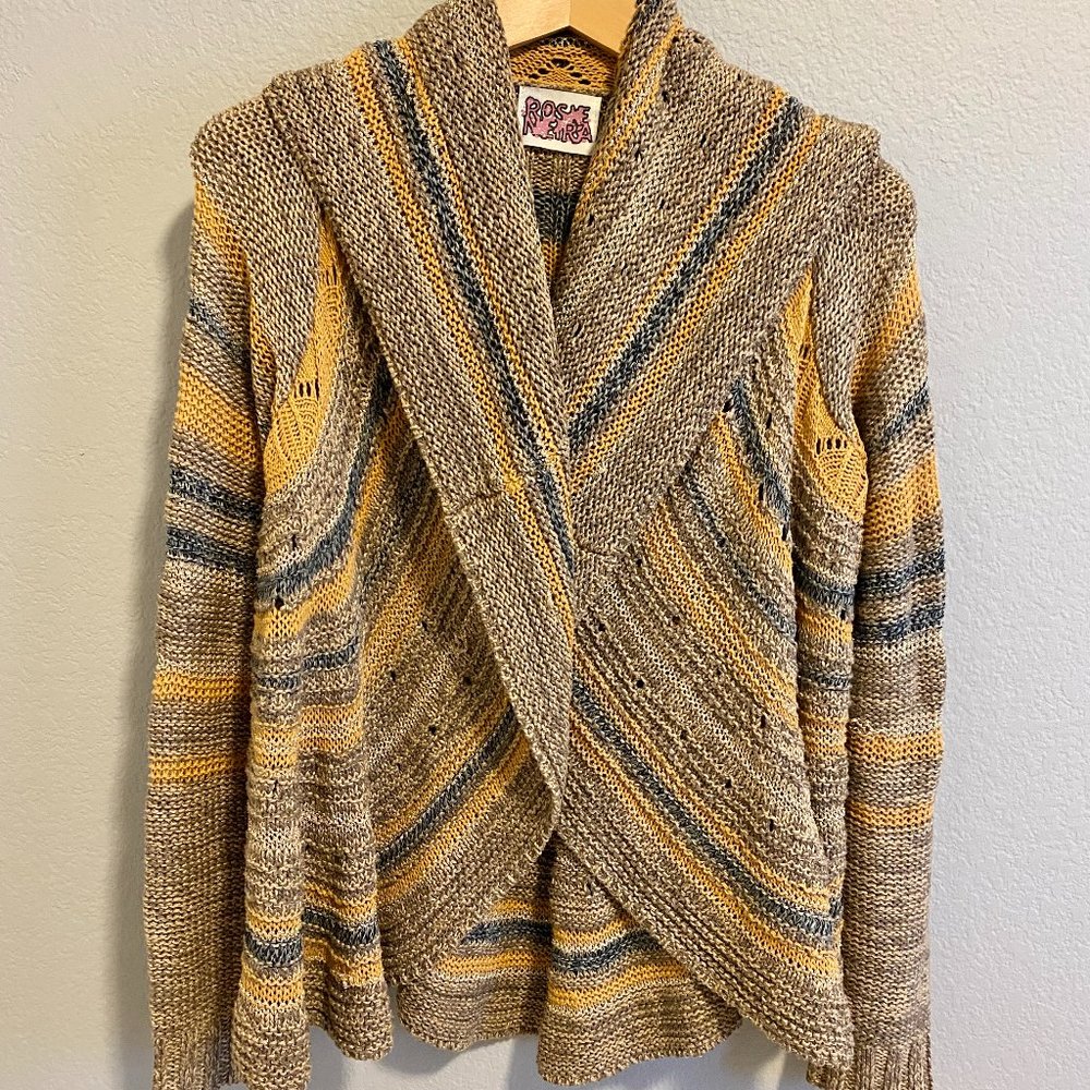 Anthropologie Multicolor Rosie Neira Curved Striped Cardigan - S